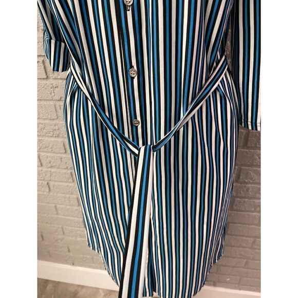 Mlle Gabrielle Striped Stretch Shirt Dress Size S - Picture 8 of 10